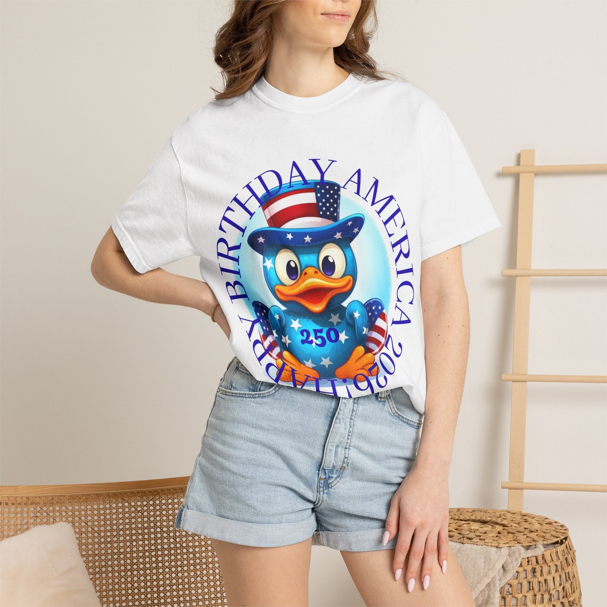 Patriotic Duck 'Happy Birthday America' T-Shirt - Geo Rocks The 'Tism