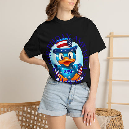 Patriotic Duck 'Happy Birthday America' T-Shirt - Geo Rocks The 'Tism