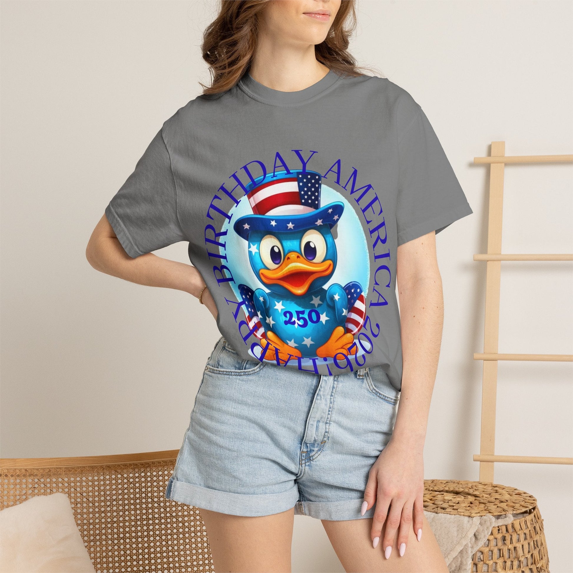 Patriotic Duck 'Happy Birthday America' T-Shirt - Geo Rocks The 'Tism