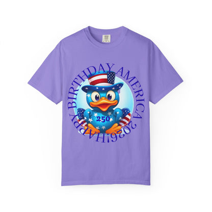 Patriotic Duck 'Happy Birthday America' T-Shirt - Geo Rocks The 'Tism