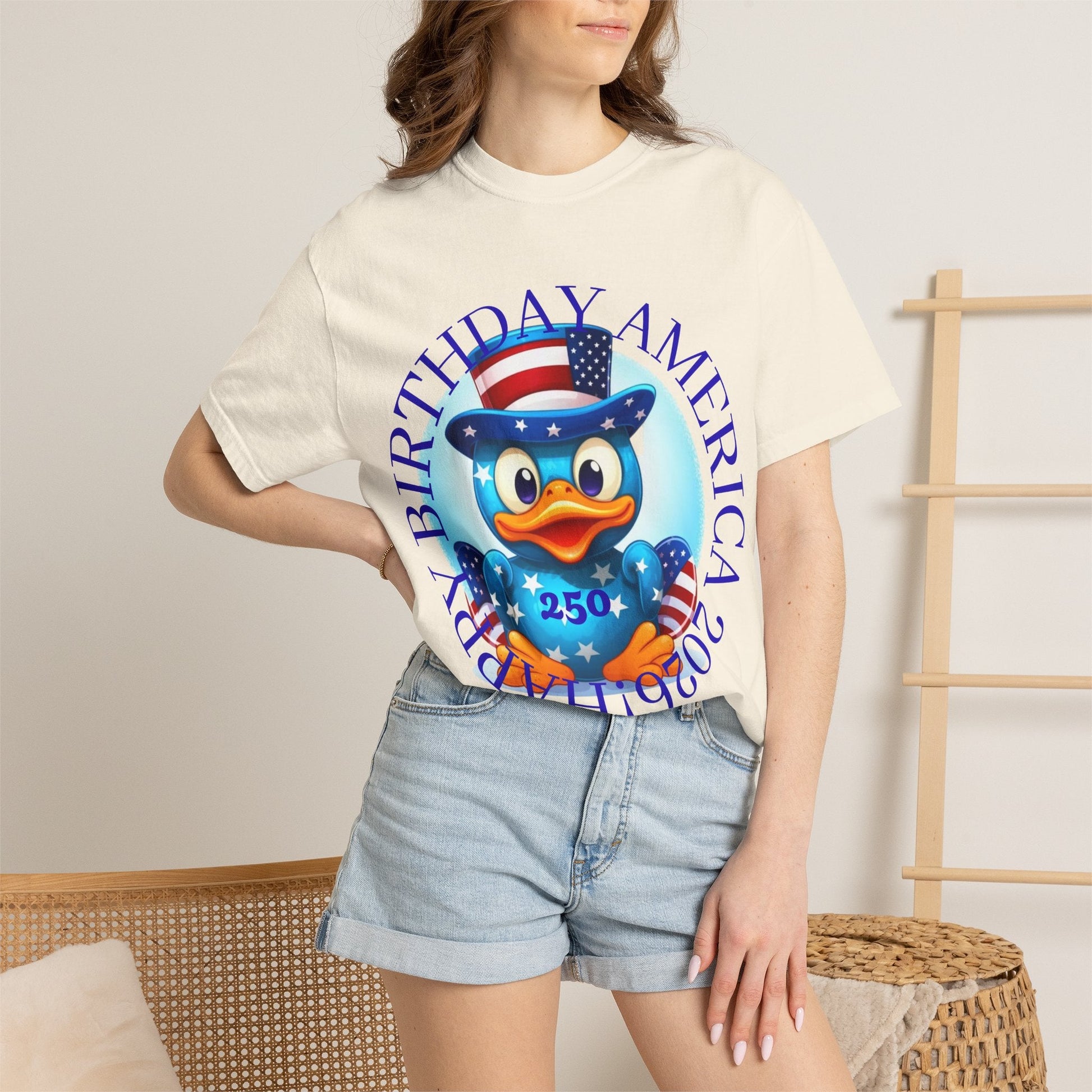 Patriotic Duck 'Happy Birthday America' T-Shirt - Geo Rocks The 'Tism