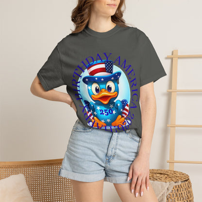 Patriotic Duck 'Happy Birthday America' T-Shirt - Geo Rocks The 'Tism