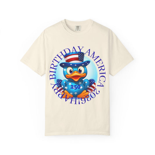 Patriotic Duck 'Happy Birthday America' T-Shirt - Geo Rocks The 'Tism
