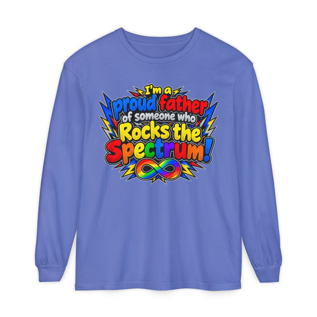 "Proud Father of Someone Who Rocks the Spectrum" Long Sleeve Tee - Geo Rocks The 'Tism