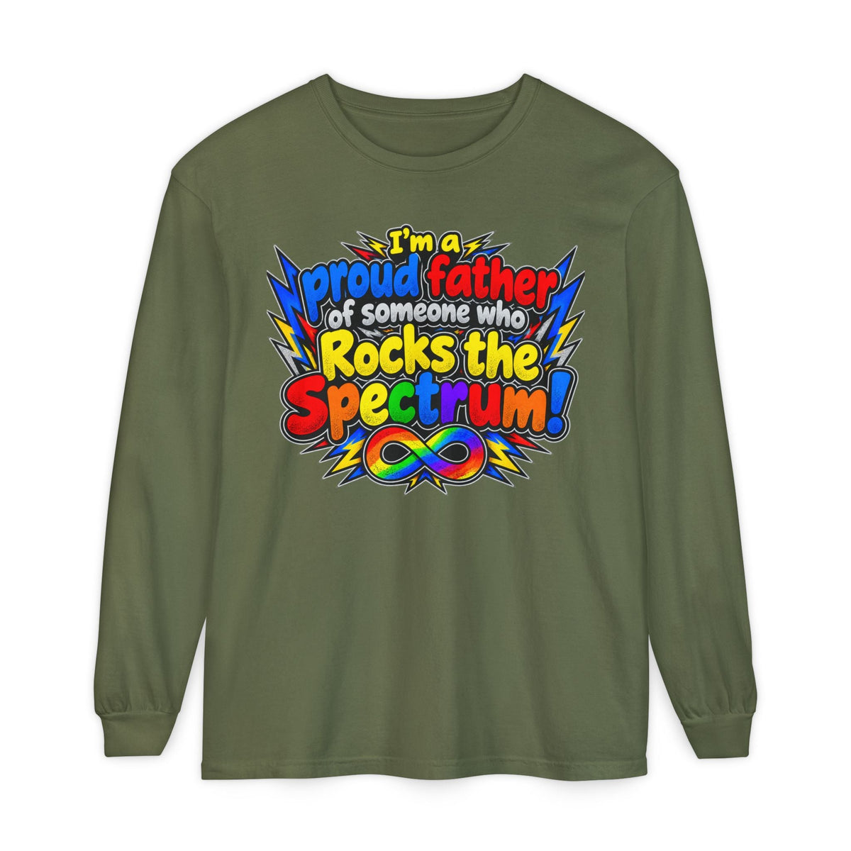 "Proud Father of Someone Who Rocks the Spectrum" Long Sleeve Tee - Geo Rocks The 'Tism