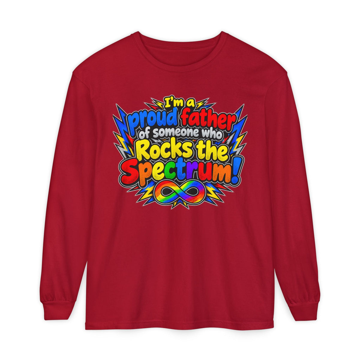 "Proud Father of Someone Who Rocks the Spectrum" Long Sleeve Tee - Geo Rocks The 'Tism