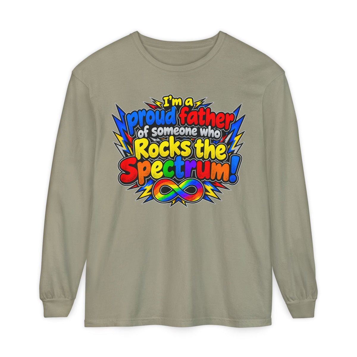 "Proud Father of Someone Who Rocks the Spectrum" Long Sleeve Tee - Geo Rocks The 'Tism