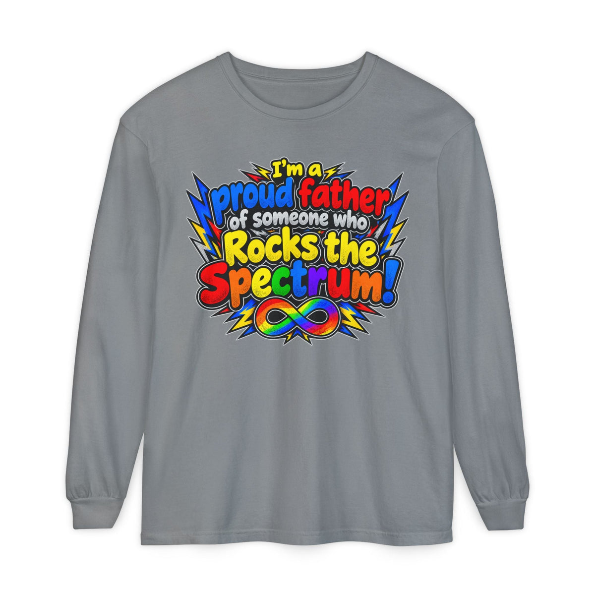 "Proud Father of Someone Who Rocks the Spectrum" Long Sleeve Tee - Geo Rocks The 'Tism