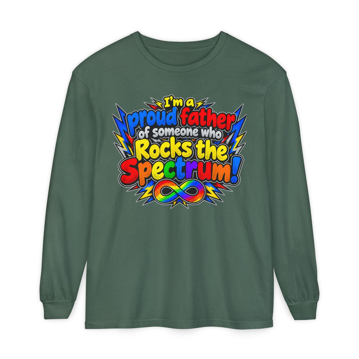 "Proud Father of Someone Who Rocks the Spectrum" Long Sleeve Tee - Geo Rocks The 'Tism