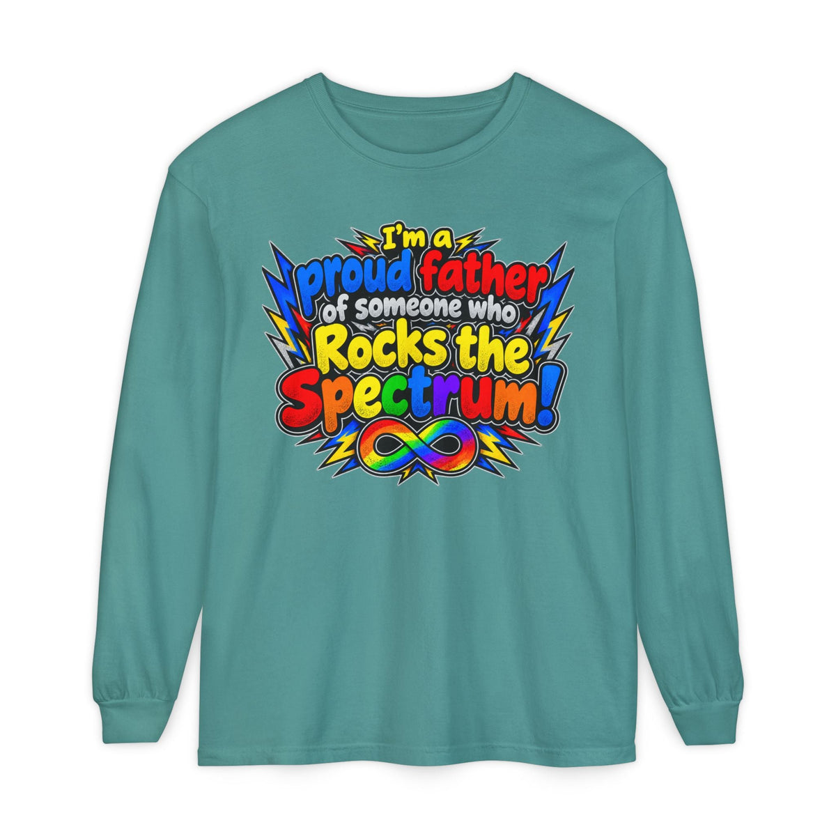 "Proud Father of Someone Who Rocks the Spectrum" Long Sleeve Tee - Geo Rocks The 'Tism
