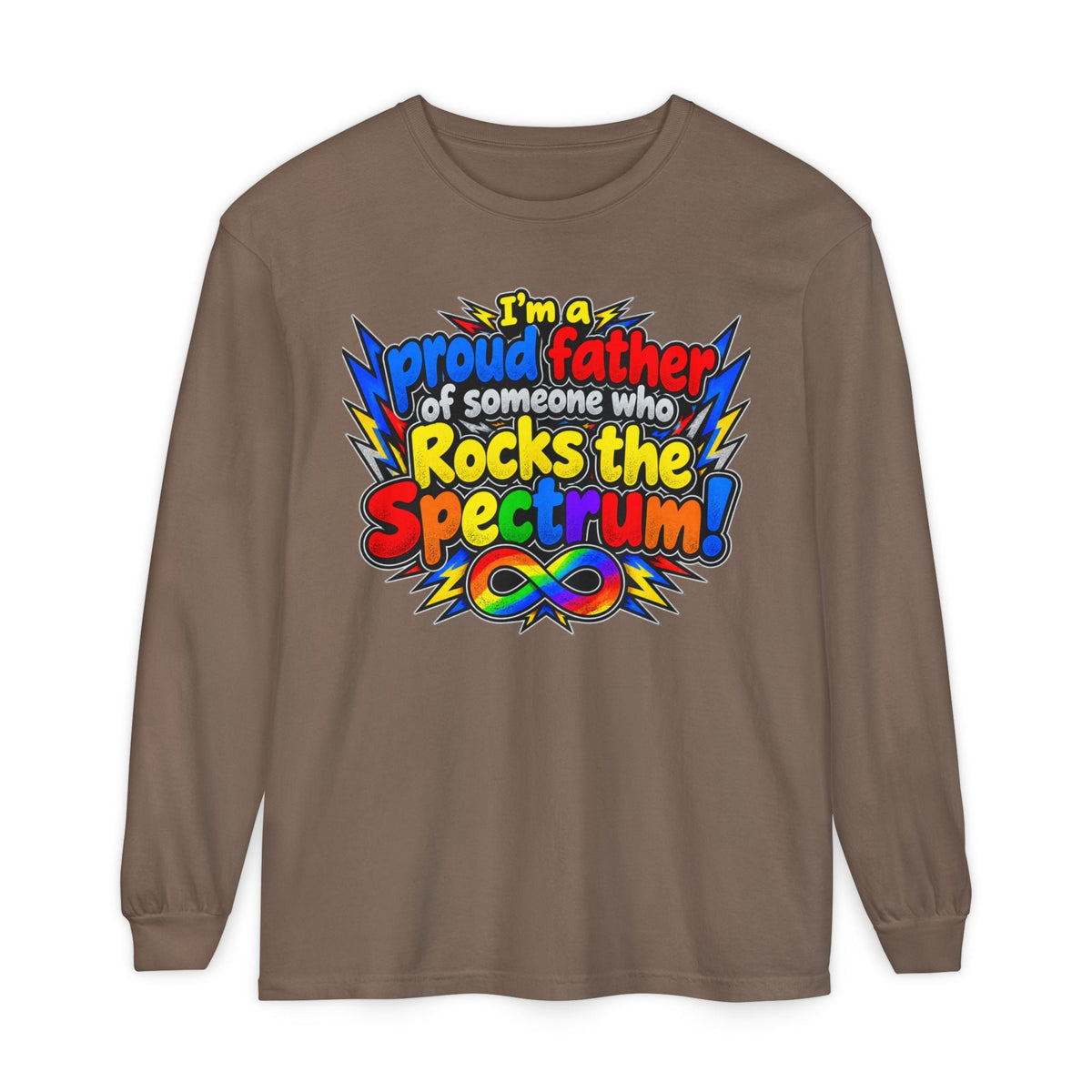 "Proud Father of Someone Who Rocks the Spectrum" Long Sleeve Tee - Geo Rocks The 'Tism