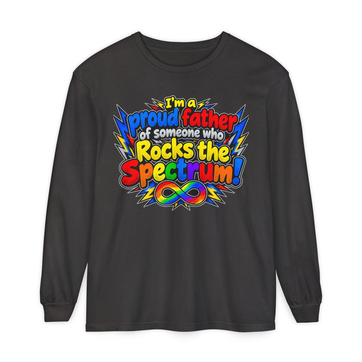 "Proud Father of Someone Who Rocks the Spectrum" Long Sleeve Tee - Geo Rocks The 'Tism