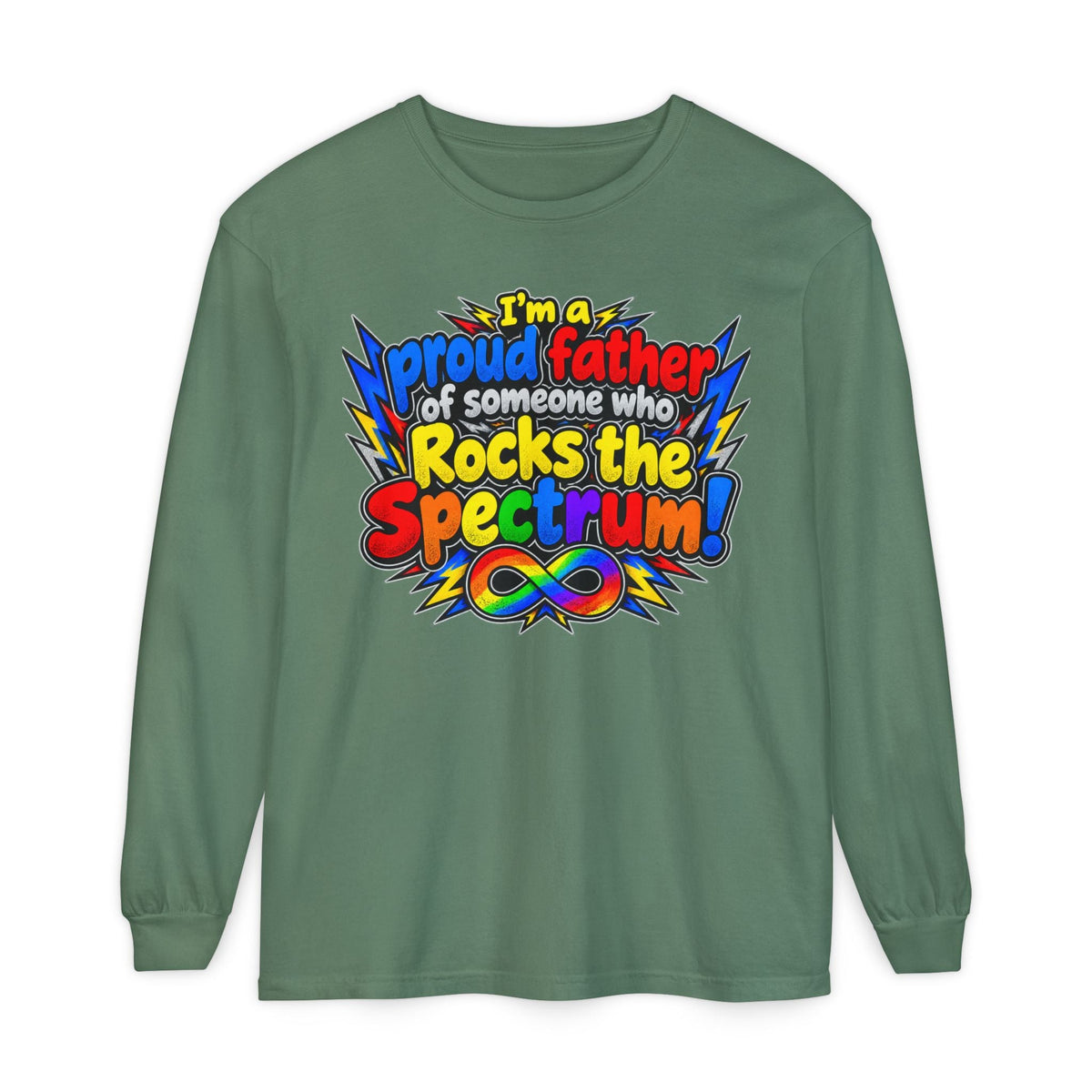 "Proud Father of Someone Who Rocks the Spectrum" Long Sleeve Tee - Geo Rocks The 'Tism