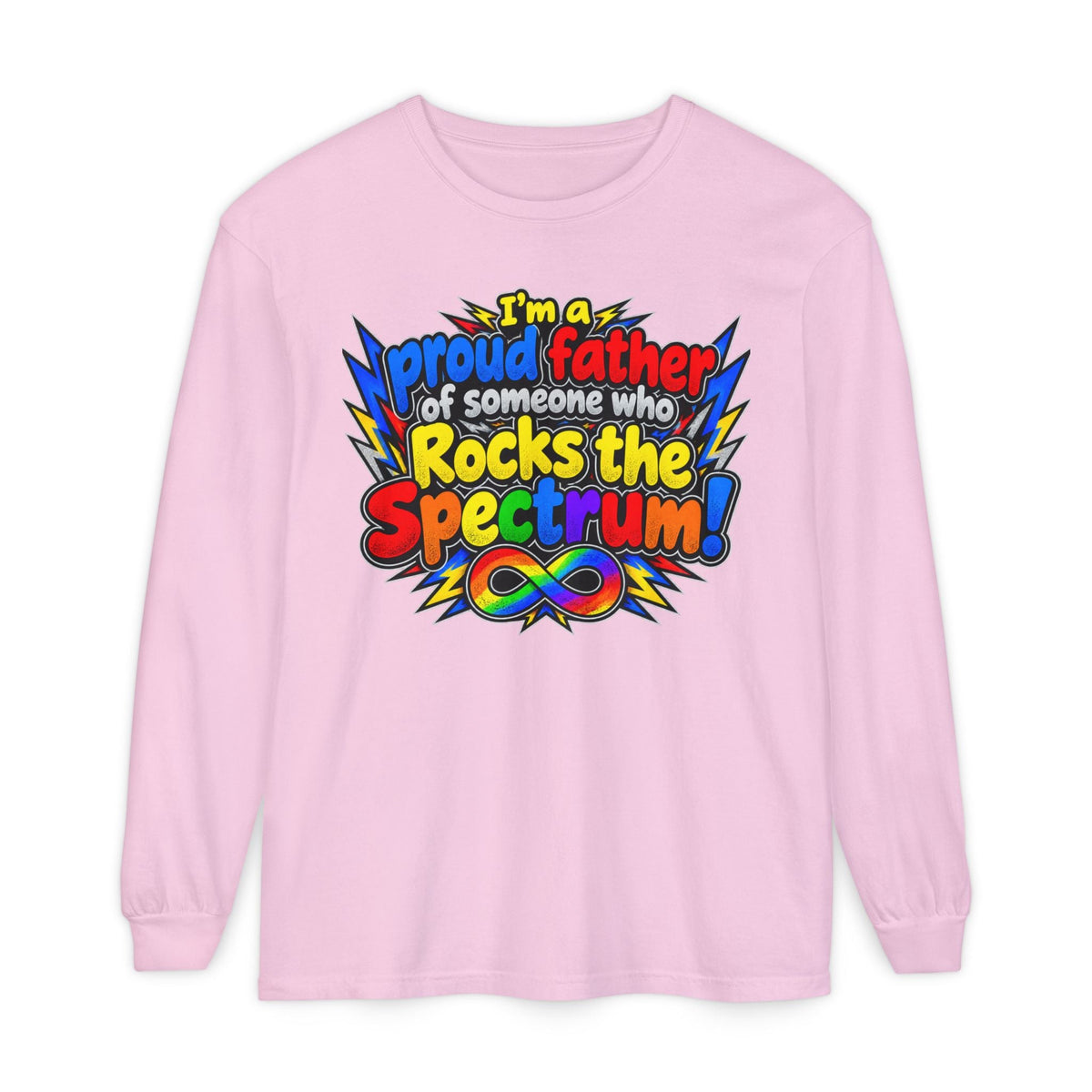 "Proud Father of Someone Who Rocks the Spectrum" Long Sleeve Tee - Geo Rocks The 'Tism
