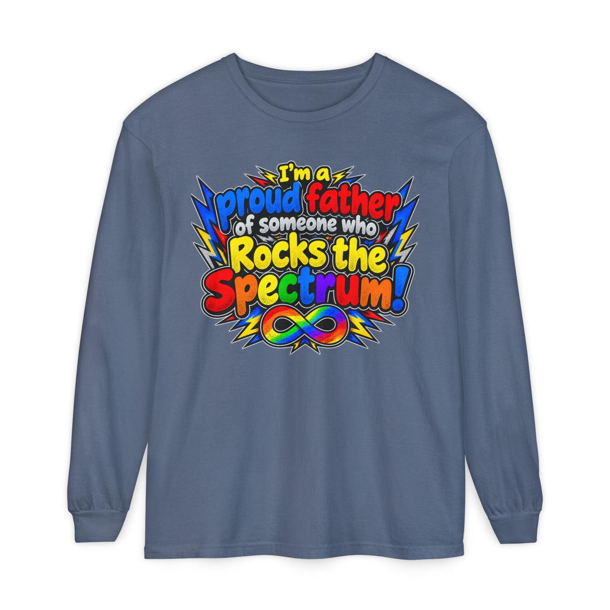 "Proud Father of Someone Who Rocks the Spectrum" Long Sleeve Tee - Geo Rocks The 'Tism