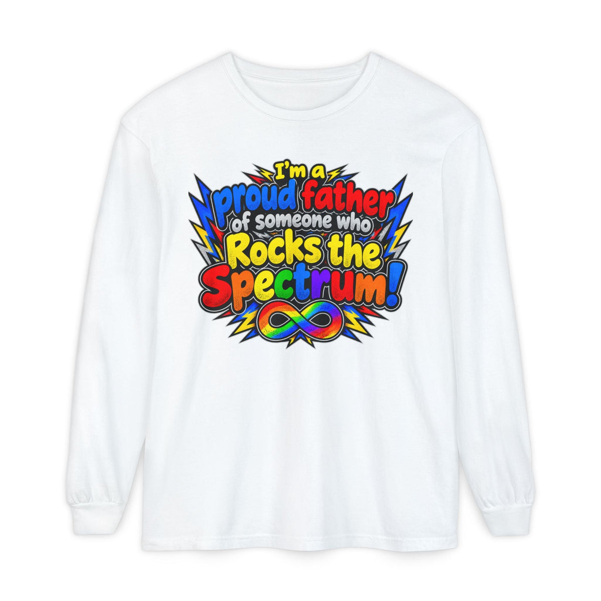 "Proud Father of Someone Who Rocks the Spectrum" Long Sleeve Tee - Geo Rocks The 'Tism