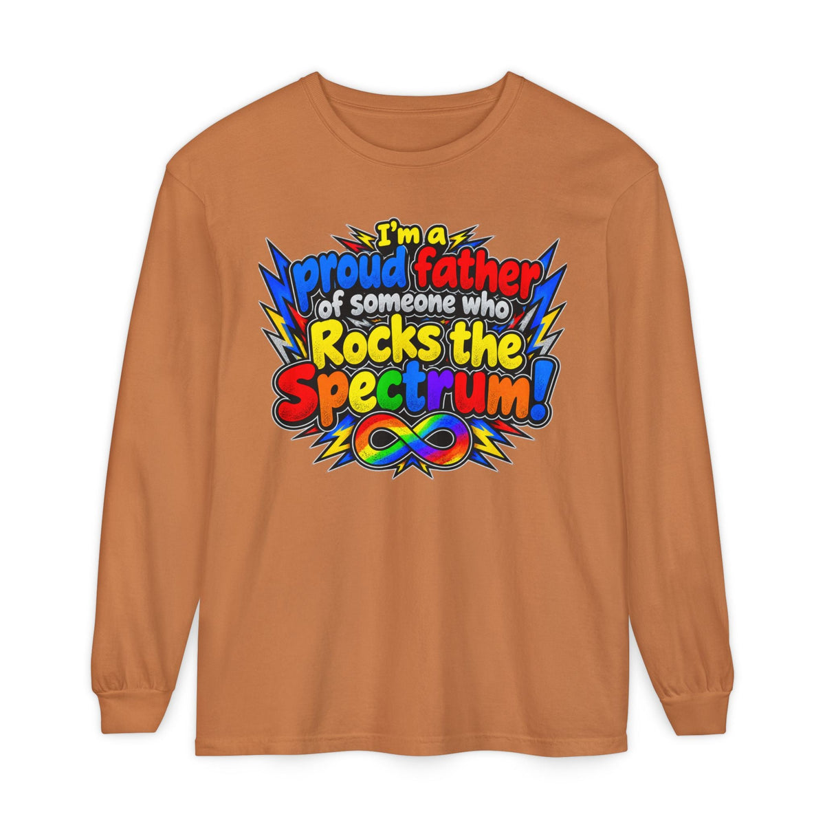 "Proud Father of Someone Who Rocks the Spectrum" Long Sleeve Tee - Geo Rocks The 'Tism