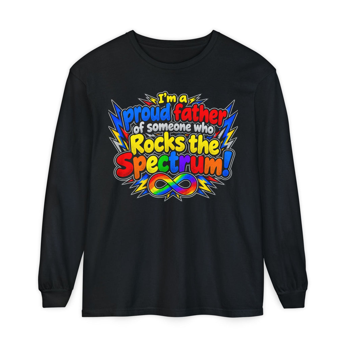 "Proud Father of Someone Who Rocks the Spectrum" Long Sleeve Tee - Geo Rocks The 'Tism