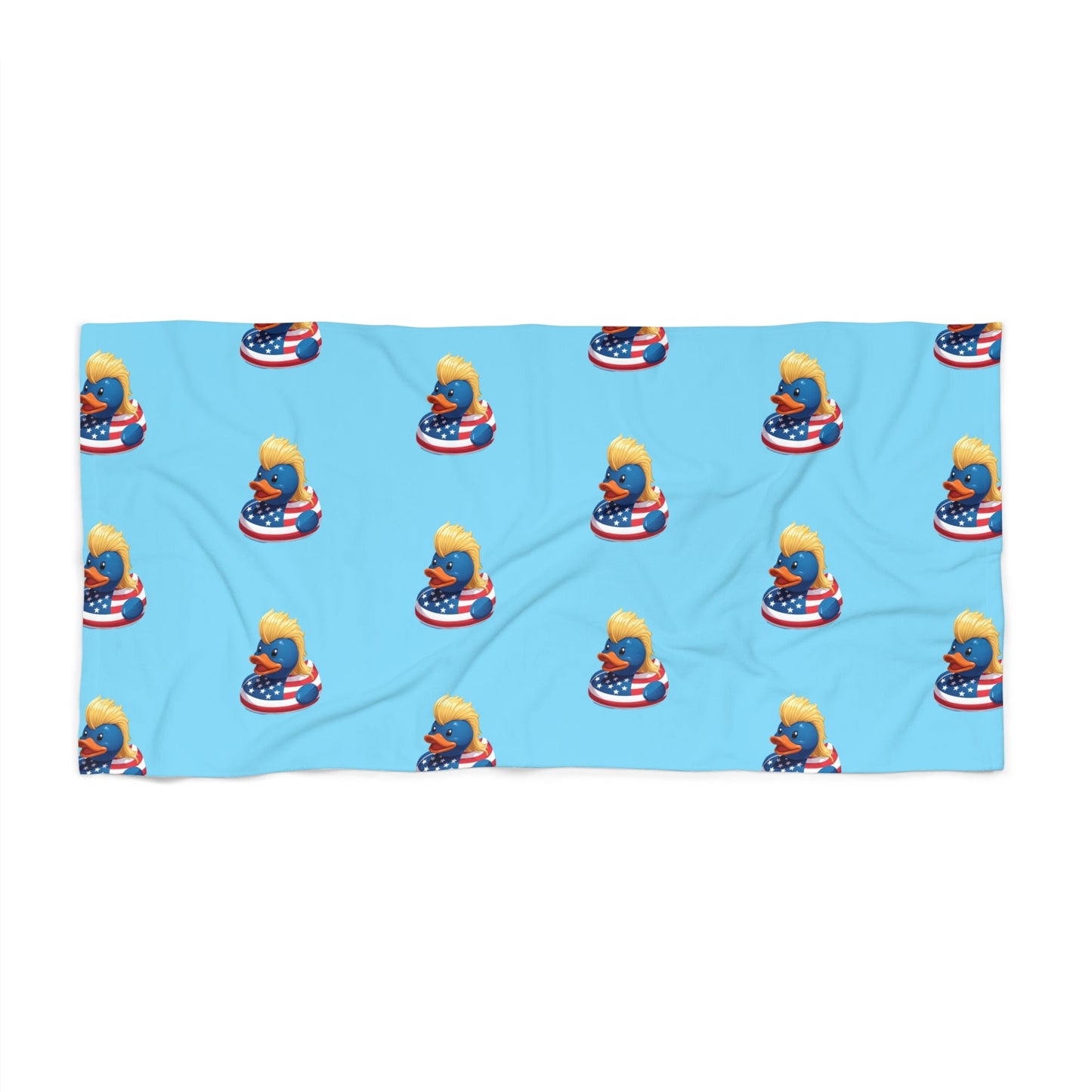 Retro Surfing Duck Beach Towel Pattern on Sky Blue - Geo Rocks The 'Tism