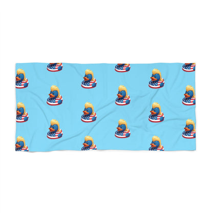 Retro Surfing Duck Beach Towel Pattern on Sky Blue - Geo Rocks The 'Tism