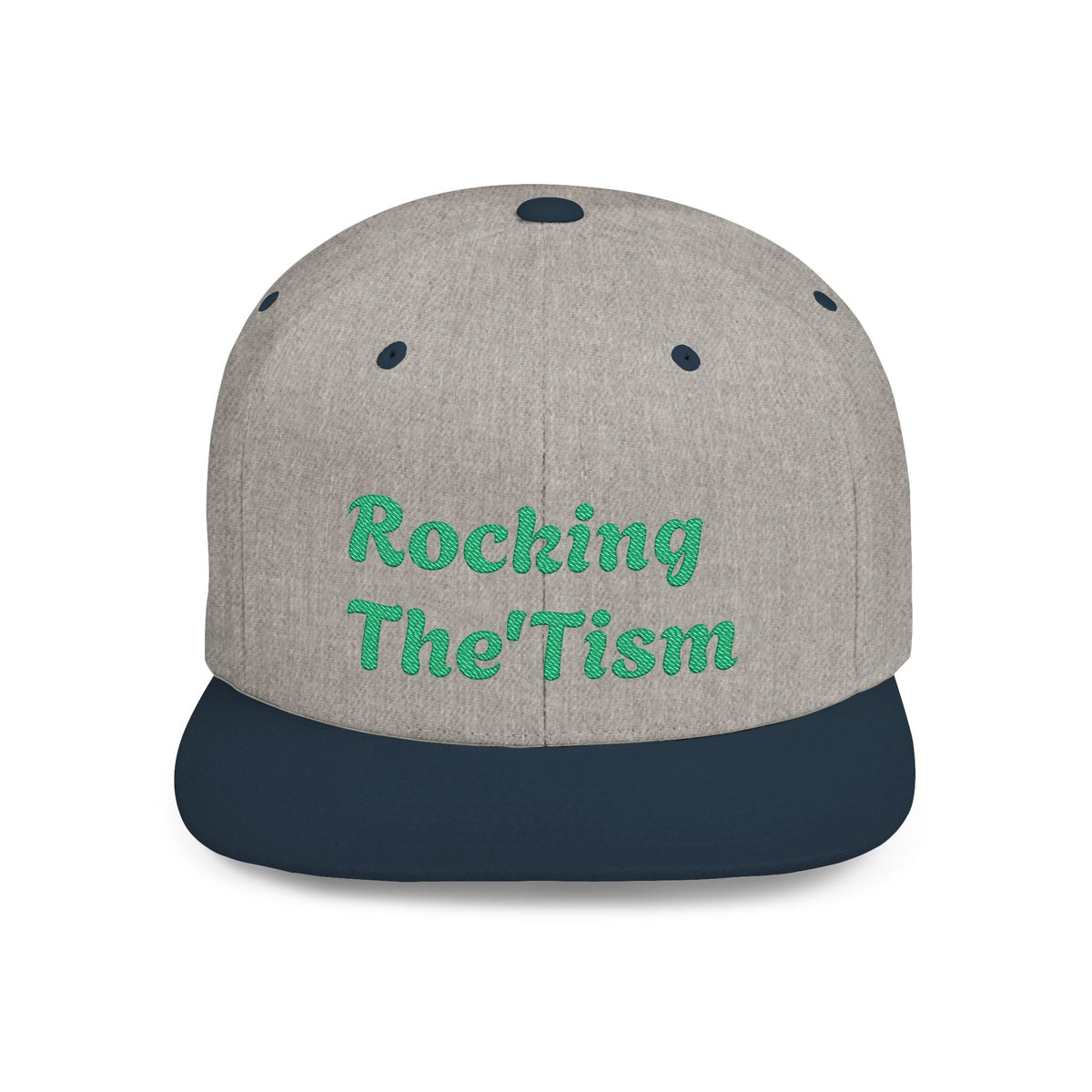 "Rocking The 'Tism" Embroidered Snapback Hat - Flat Bill Autism Pride Cap | 13 Colors - Geo Rocks The 'Tism