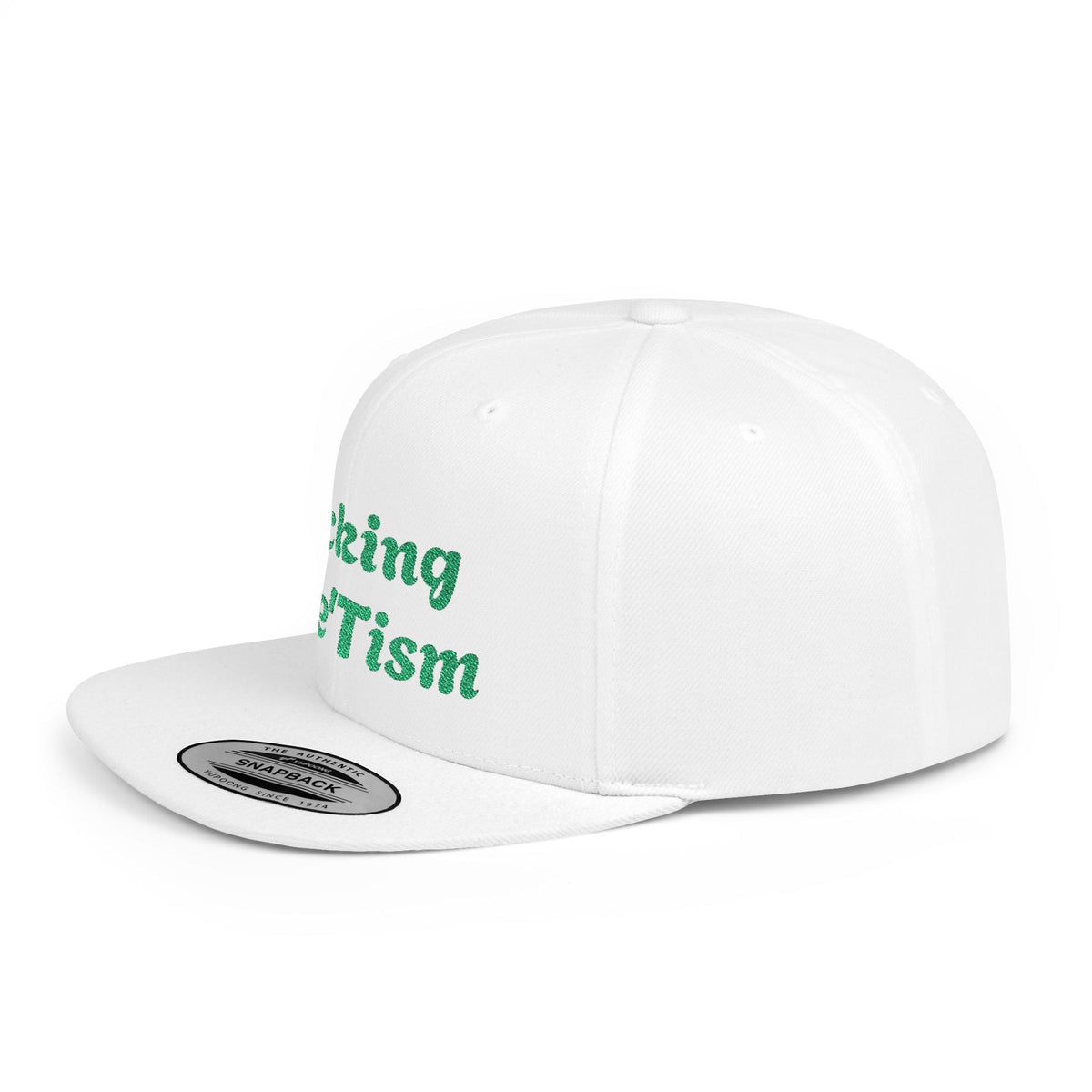 "Rocking The 'Tism" Embroidered Snapback Hat - Flat Bill Autism Pride Cap | 13 Colors - Geo Rocks The 'Tism