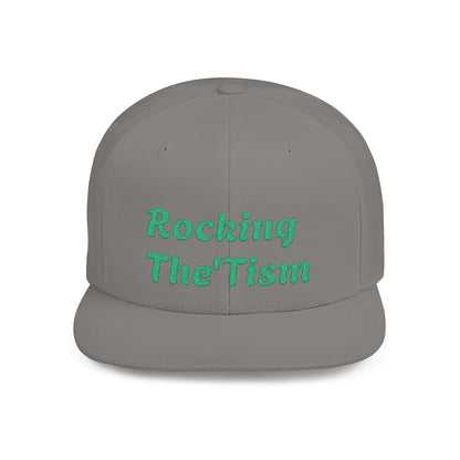 "Rocking The 'Tism" Embroidered Snapback Hat - Flat Bill Autism Pride Cap | 13 Colors - Geo Rocks The 'Tism