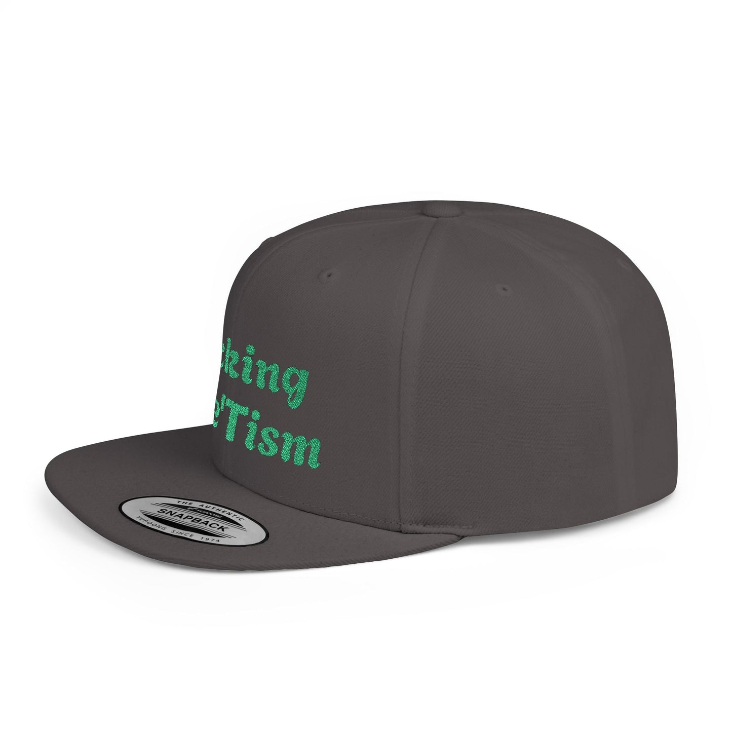 "Rocking The 'Tism" Embroidered Snapback Hat - Flat Bill Autism Pride Cap | 13 Colors - Geo Rocks The 'Tism