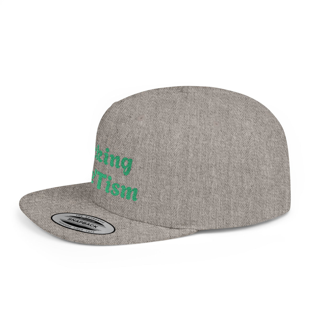 "Rocking The 'Tism" Embroidered Snapback Hat - Flat Bill Autism Pride Cap | 13 Colors - Geo Rocks The 'Tism