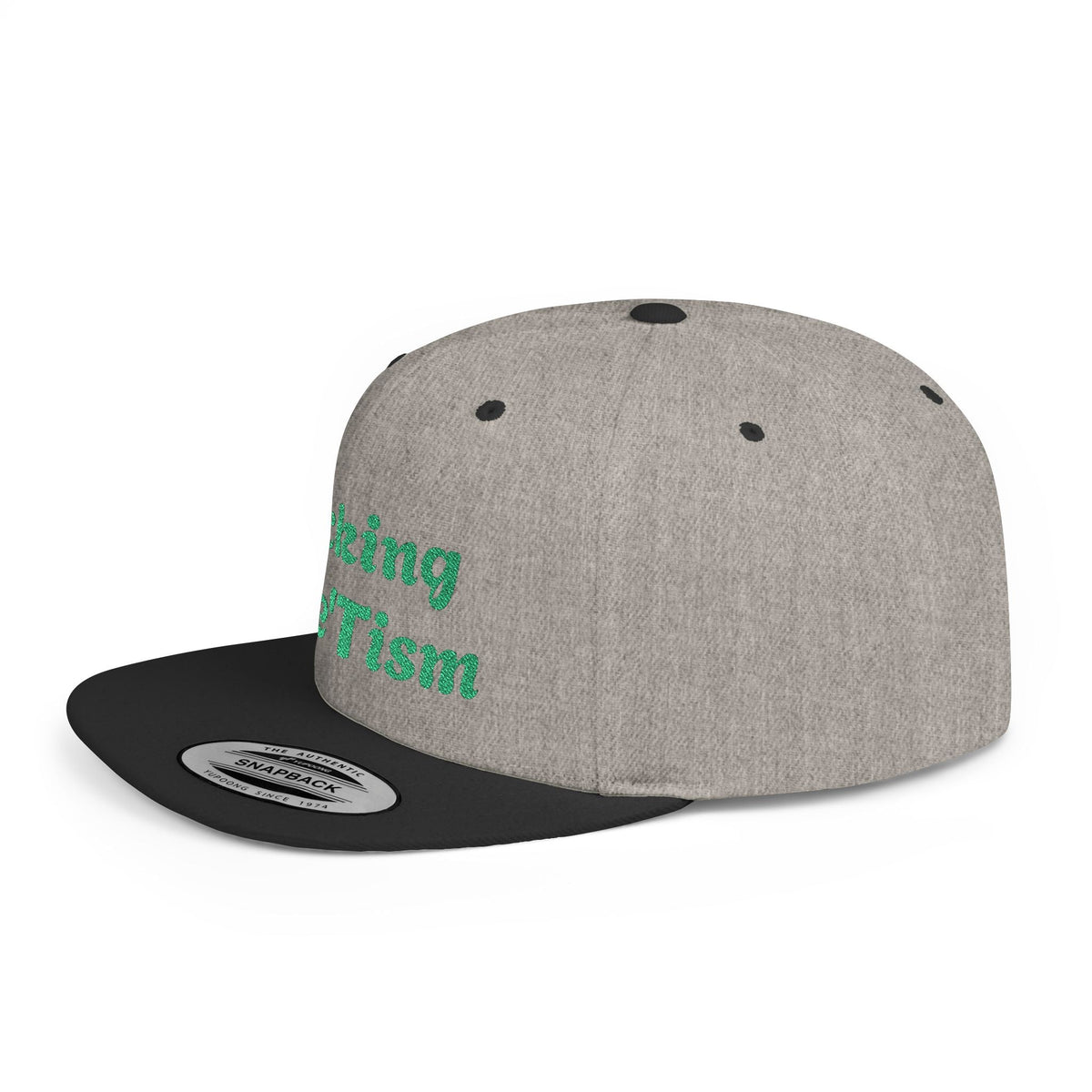 "Rocking The 'Tism" Embroidered Snapback Hat - Flat Bill Autism Pride Cap | 13 Colors - Geo Rocks The 'Tism
