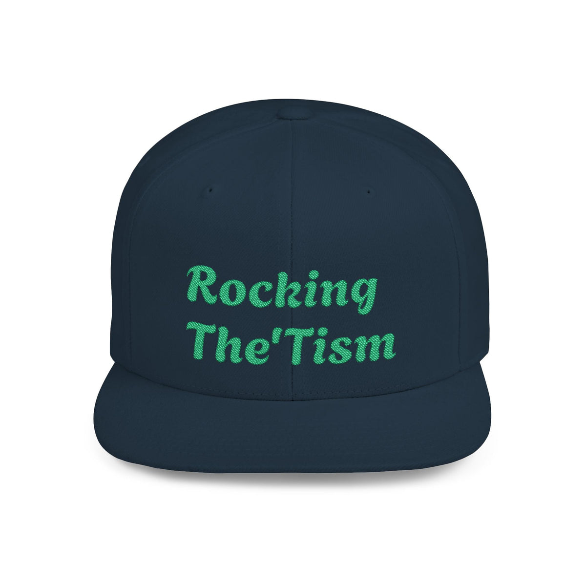 "Rocking The 'Tism" Embroidered Snapback Hat - Flat Bill Autism Pride Cap | 13 Colors - Geo Rocks The 'Tism