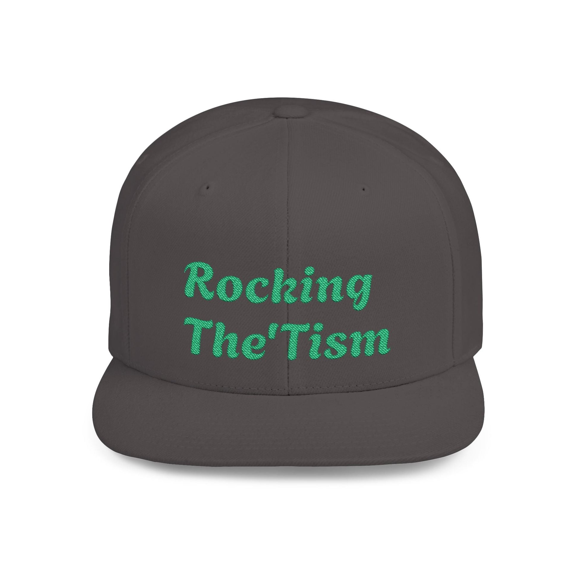 "Rocking The 'Tism" Embroidered Snapback Hat - Flat Bill Autism Pride Cap | 13 Colors - Geo Rocks The 'Tism