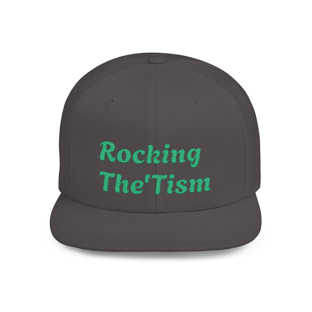 "Rocking The 'Tism" Embroidered Snapback Hat - Flat Bill Autism Pride Cap | 13 Colors - Geo Rocks The 'Tism