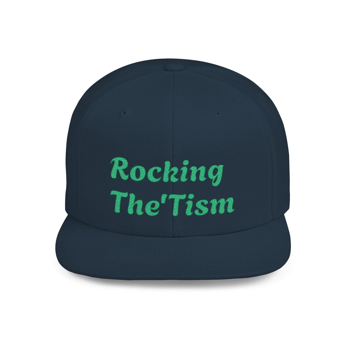 "Rocking The 'Tism" Embroidered Snapback Hat - Flat Bill Autism Pride Cap | 13 Colors - Geo Rocks The 'Tism