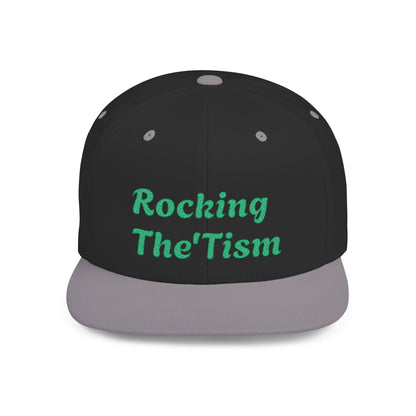 "Rocking The 'Tism" Embroidered Snapback Hat - Flat Bill Autism Pride Cap | 13 Colors - Geo Rocks The 'Tism