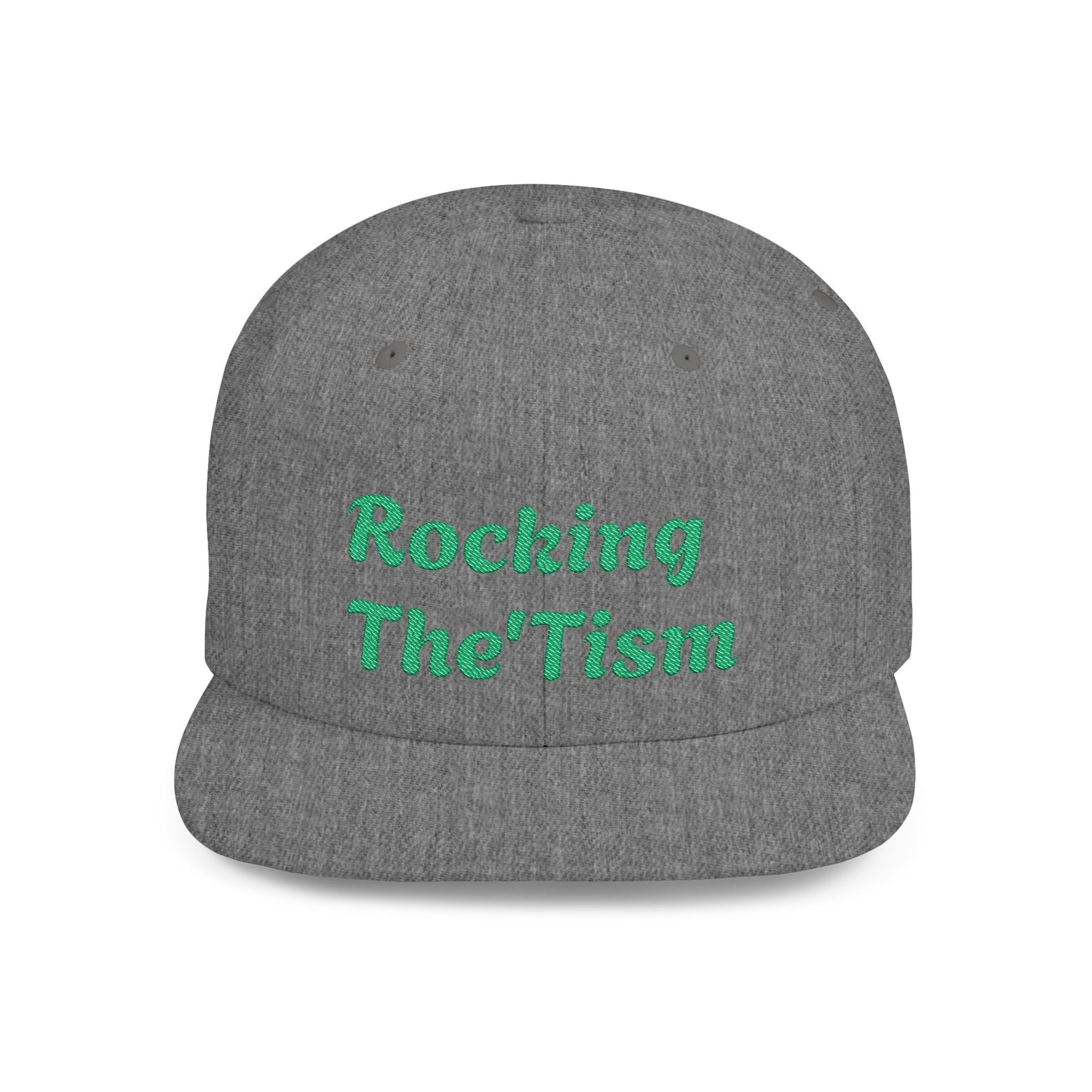 "Rocking The 'Tism" Embroidered Snapback Hat - Flat Bill Autism Pride Cap | 13 Colors - Geo Rocks The 'Tism