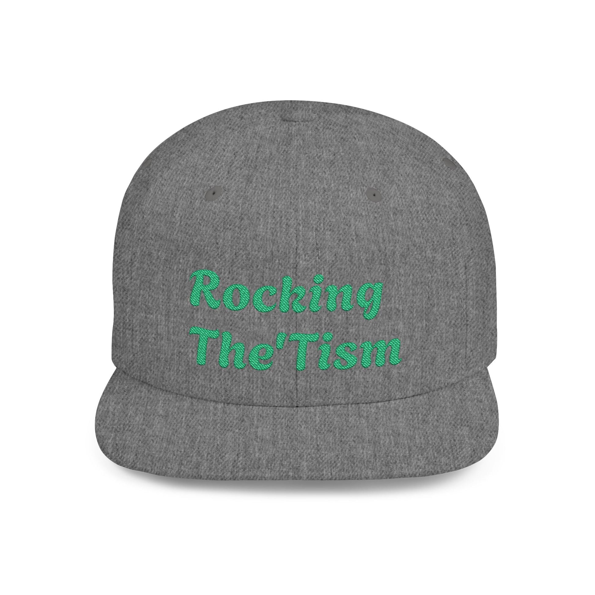 "Rocking The 'Tism" Embroidered Snapback Hat - Flat Bill Autism Pride Cap | 13 Colors - Geo Rocks The 'Tism