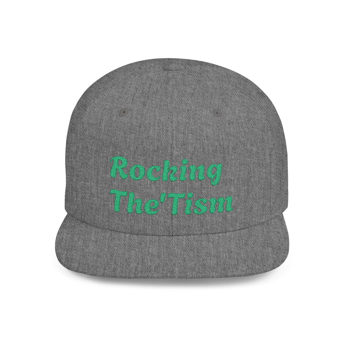 "Rocking The 'Tism" Embroidered Snapback Hat - Flat Bill Autism Pride Cap | 13 Colors - Geo Rocks The 'Tism