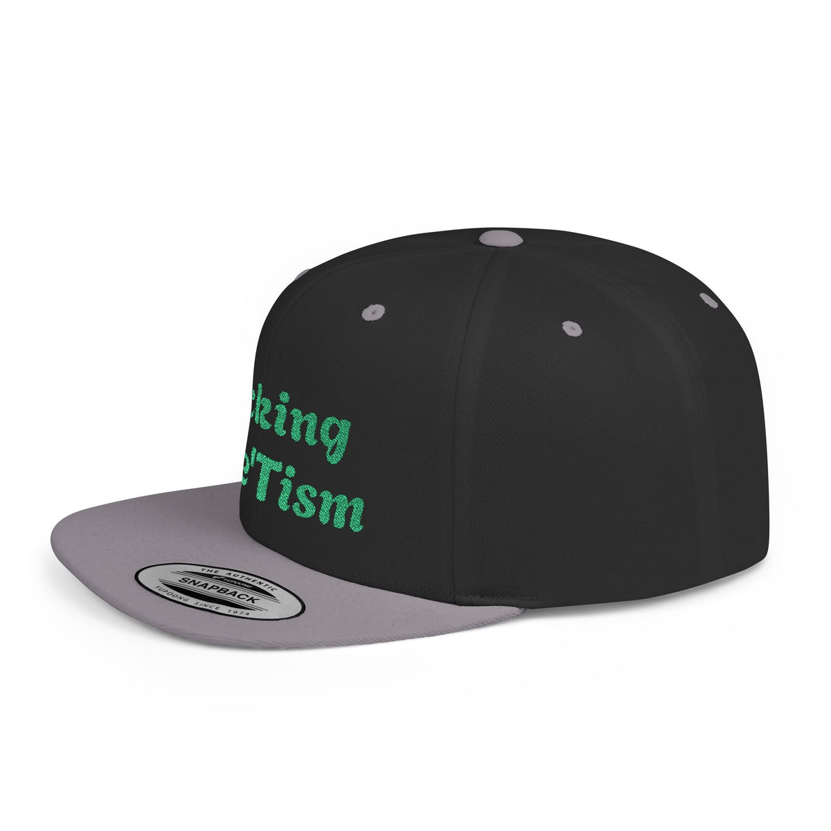 "Rocking The 'Tism" Embroidered Snapback Hat - Flat Bill Autism Pride Cap | 13 Colors - Geo Rocks The 'Tism