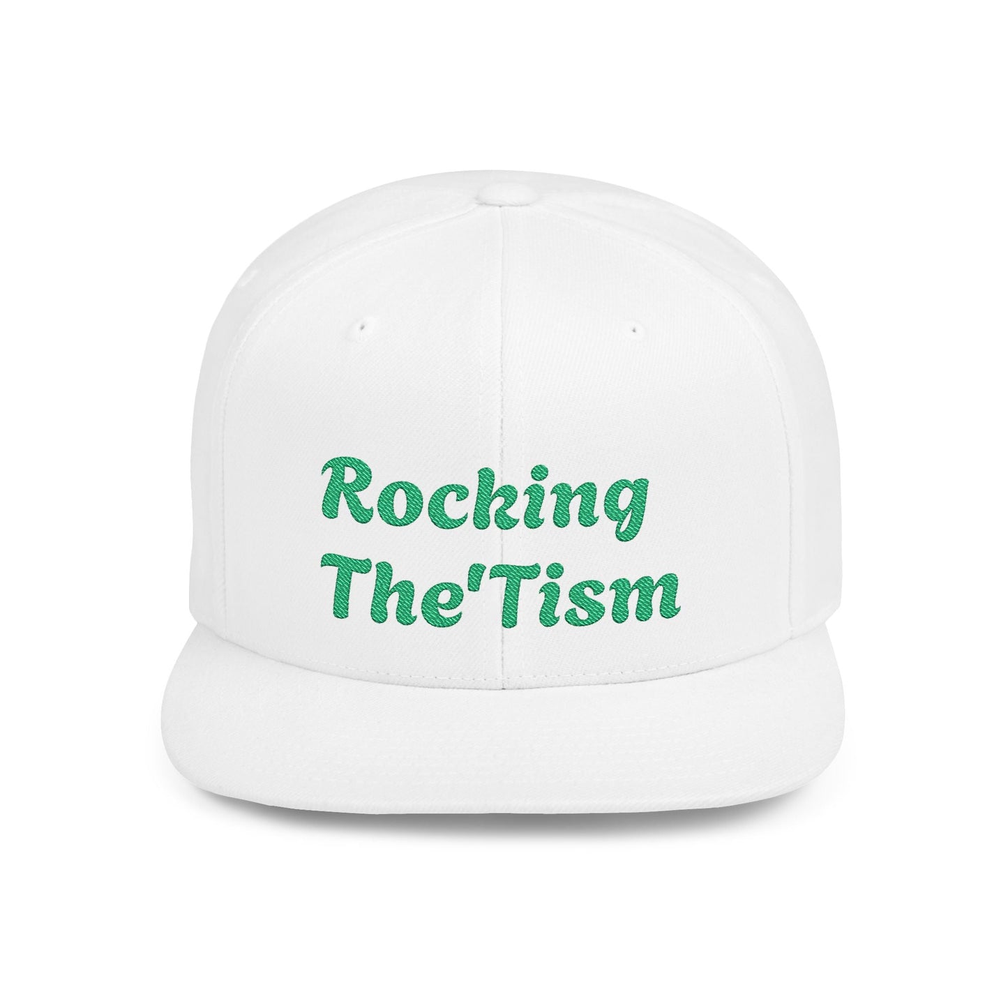 "Rocking The 'Tism" Embroidered Snapback Hat - Flat Bill Autism Pride Cap | 13 Colors - Geo Rocks The 'Tism