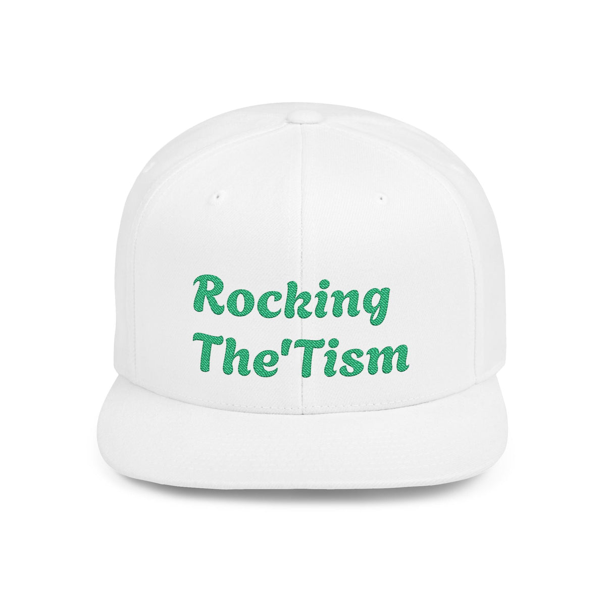 "Rocking The 'Tism" Embroidered Snapback Hat - Flat Bill Autism Pride Cap | 13 Colors - Geo Rocks The 'Tism