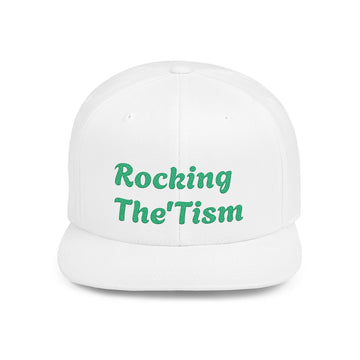 "Rocking The 'Tism" Embroidered Snapback Hat - Flat Bill Autism Pride Cap | 13 Colors - Geo Rocks The 'Tism