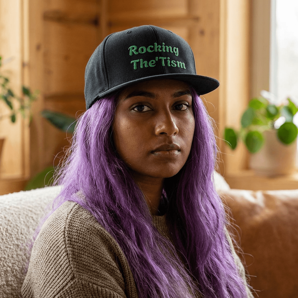 "Rocking The 'Tism" Embroidered Snapback Hat - Flat Bill Autism Pride Cap | 13 Colors - Geo Rocks The 'Tism