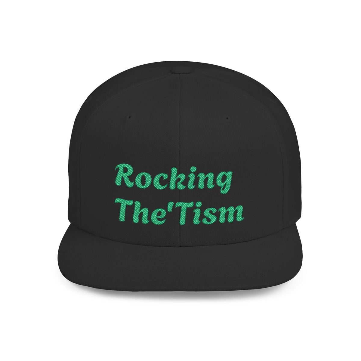 "Rocking The 'Tism" Embroidered Snapback Hat - Flat Bill Autism Pride Cap | 13 Colors - Geo Rocks The 'Tism