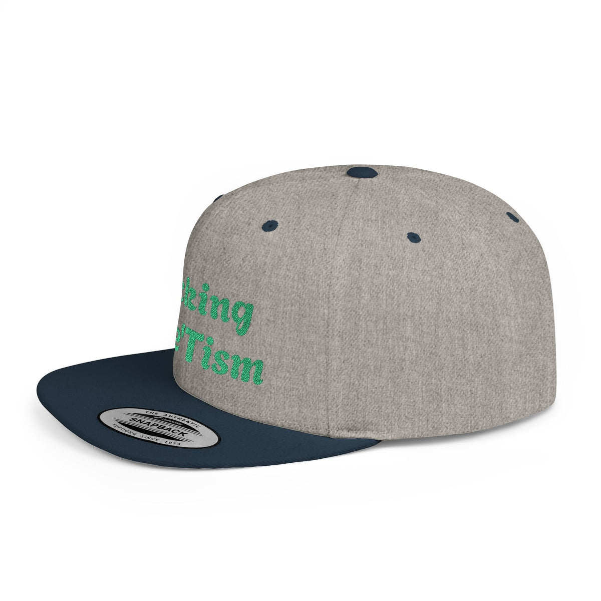 "Rocking The 'Tism" Embroidered Snapback Hat - Flat Bill Autism Pride Cap | 13 Colors - Geo Rocks The 'Tism