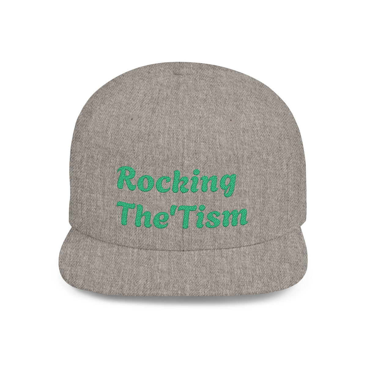 "Rocking The 'Tism" Embroidered Snapback Hat - Flat Bill Autism Pride Cap | 13 Colors - Geo Rocks The 'Tism