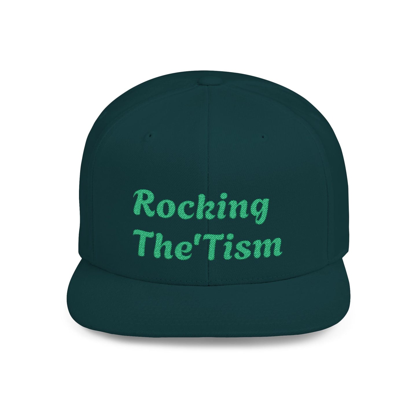"Rocking The 'Tism" Embroidered Snapback Hat - Flat Bill Autism Pride Cap | 13 Colors - Geo Rocks The 'Tism