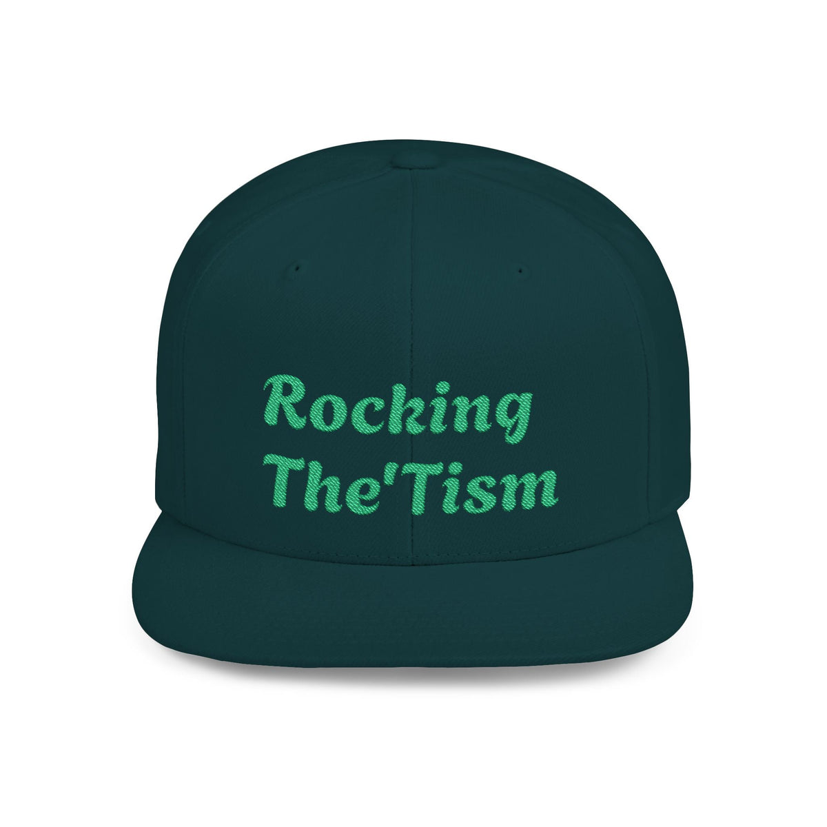 "Rocking The 'Tism" Embroidered Snapback Hat - Flat Bill Autism Pride Cap | 13 Colors - Geo Rocks The 'Tism