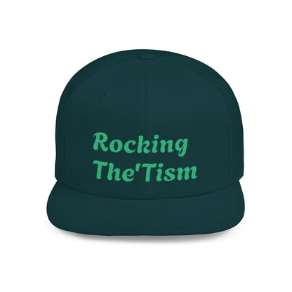 "Rocking The 'Tism" Embroidered Snapback Hat - Flat Bill Autism Pride Cap | 13 Colors - Geo Rocks The 'Tism
