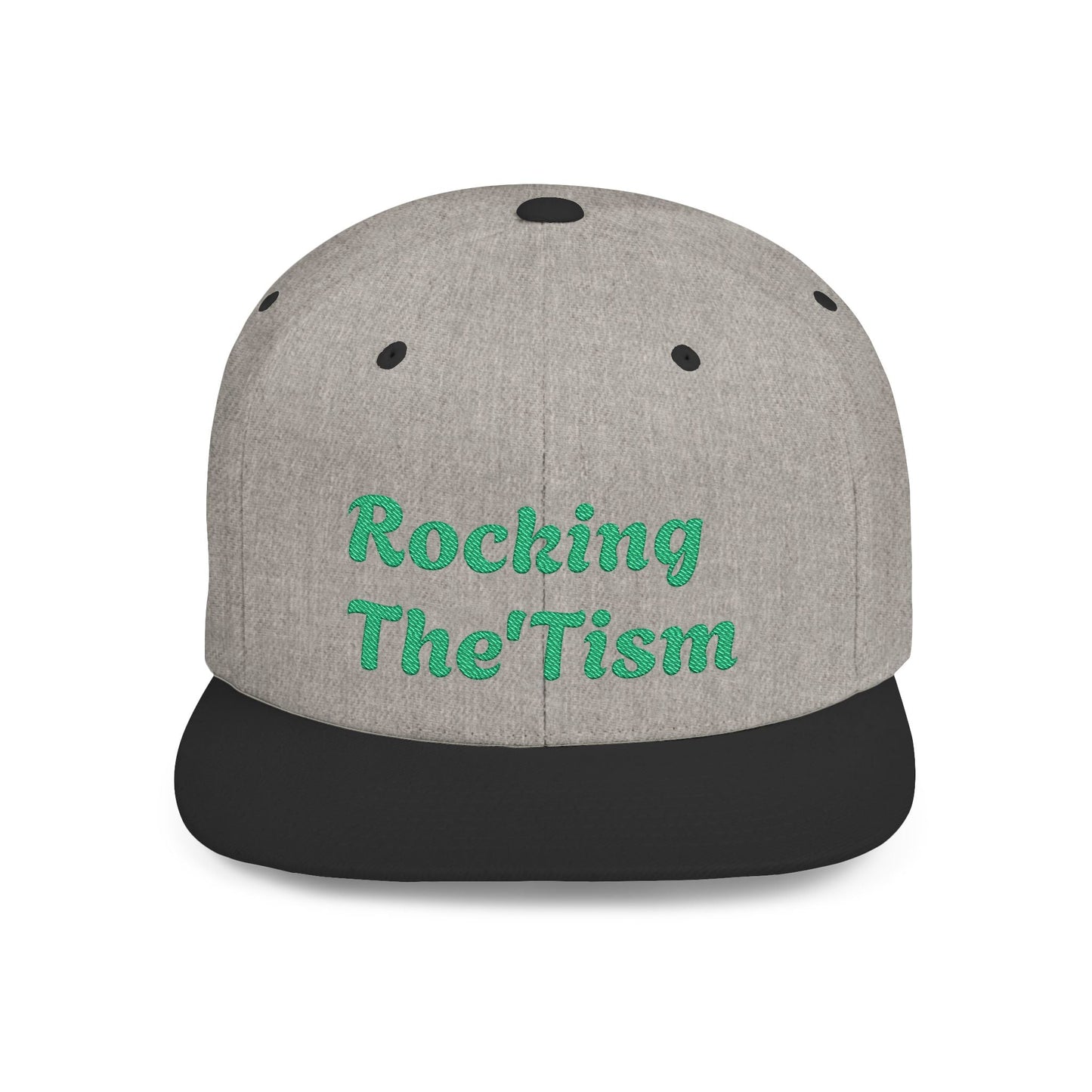 "Rocking The 'Tism" Embroidered Snapback Hat - Flat Bill Autism Pride Cap | 13 Colors - Geo Rocks The 'Tism